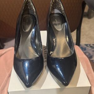 Alfani Glossy Navy Heels